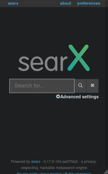 searX website